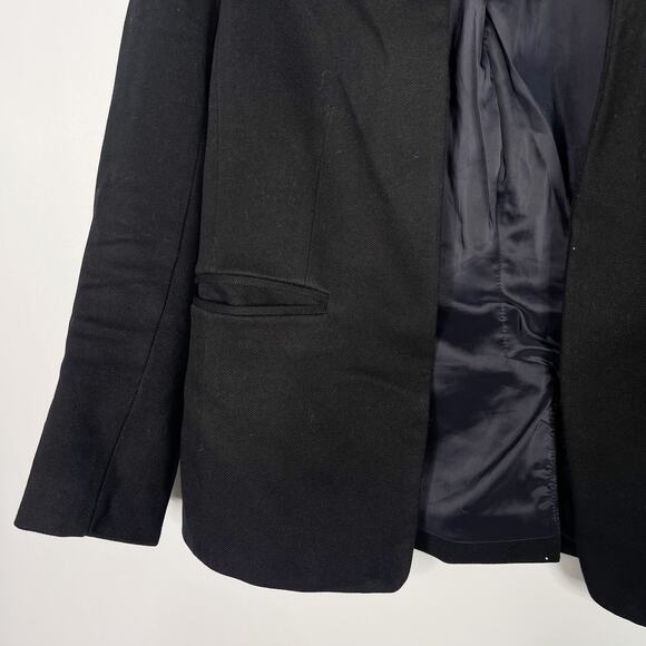 J Crew Womens 8 Black Going Out Blazer in Stretch Twill Open Front Stretch - Picture 3 of 7